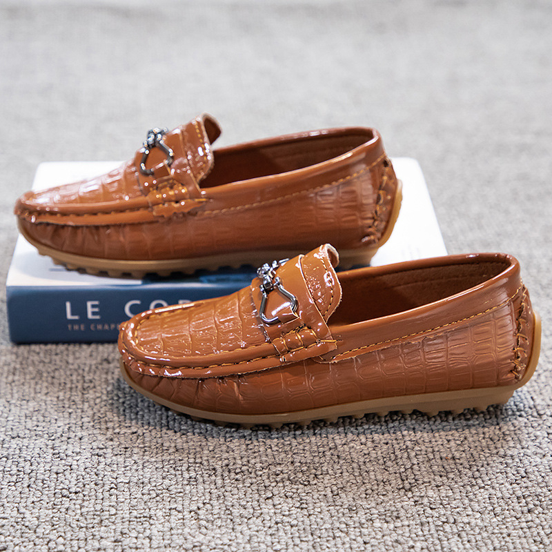 Dječje slip-on loaferice s PU gornjim dijelom, potplat od goveđeg tetiva, šivanje, britanski stil