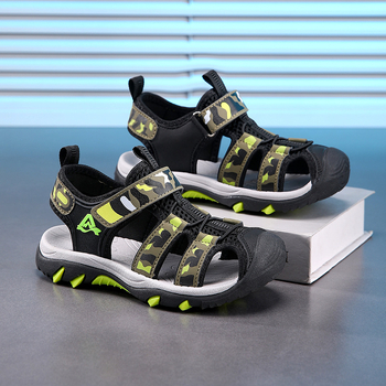 Αγόρια αθλητικά σανδάλια με Velcro, υφασμάτινο επάνω, EVA σόλα, κλειστό μπροστινό μέρος, Άνοιξη 2025, για παιδιά 4–16 ετών