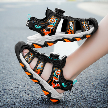 Παπούτσια παραλίας για αγόρια, σχέδιο κινούμενων σχεδίων, επάνω μέρος από δέρμα μικροϊνών, σόλα EVA, για ηλικίες 7–12 ετών