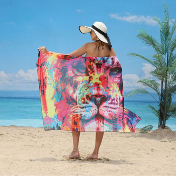 Ženska casual haljina s printsom životinja, od milk-silk, podesive naramenice, brzo sušenje, V-izrez, bez rukava, midi duljina
