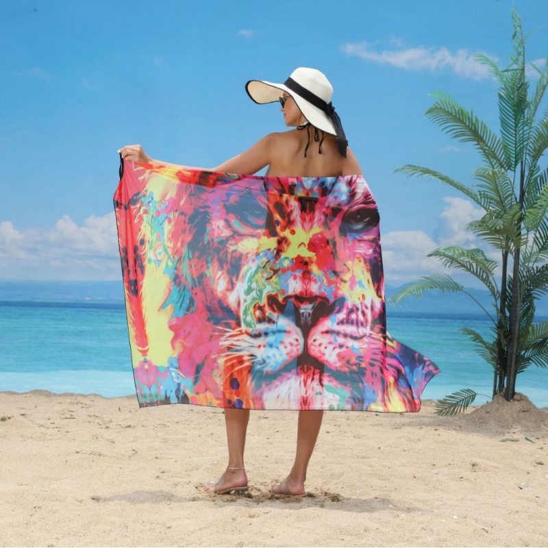 Ženska casual haljina s printsom životinja, od milk-silk, podesive naramenice, brzo sušenje, V-izrez, bez rukava, midi duljina