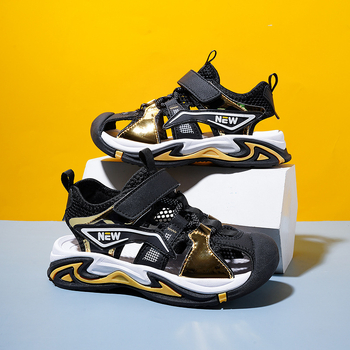 Παιδικά κλειστά σανδάλια για την παραλία, καμουφλάζ, με τεχνητό δέρμα στην επάνω επιφάνεια, EVA σόλα, κλείσιμο Velcro, για ηλικίες 4–16 ετών