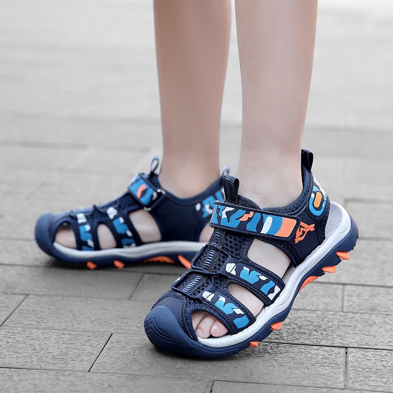 Nove dječje sandale za plažu s Velcro zatvorenim prstom, kamuflažni uzorak, casual ljetni stil, veličine 28–39
