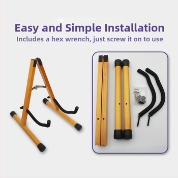 Bukového dreva gitarový stojan, podlaha, zvislý, skladací, typ A, odnímateľný, pre folk a klasické gitary