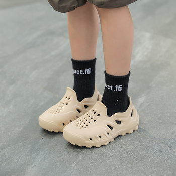 Bērnu EVA kokos sandales, aizvērts purngals, neslīdoša zole, pusta? Neslīdoša zole, vasaras āra pludmales apavi