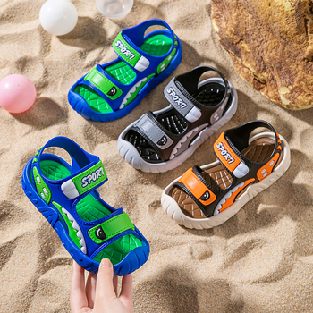Παιδικά σανδάλια για αγόρια με Velcro, PVC άνω και σόλα, αντιολισθητική, μοτίβο καρτούν