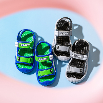 Παιδικά σανδάλια για αγόρια με Velcro, PVC άνω και σόλα, αντιολισθητική, μοτίβο καρτούν