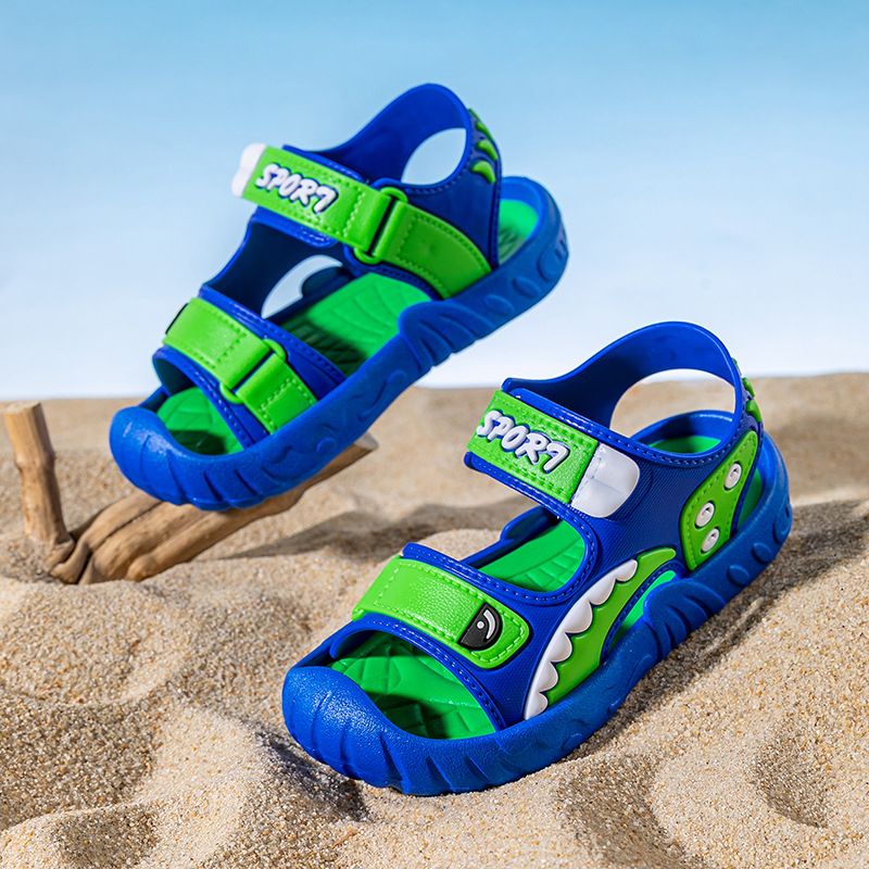 Παιδικά σανδάλια για αγόρια με Velcro, PVC άνω και σόλα, αντιολισθητική, μοτίβο καρτούν