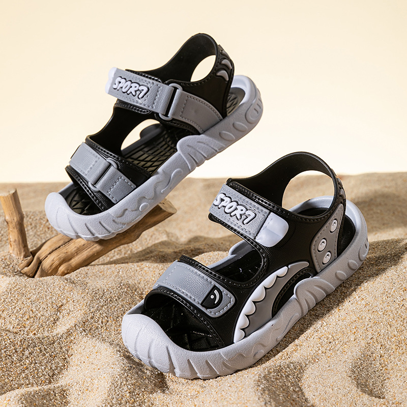 Παιδικά σανδάλια για αγόρια με Velcro, PVC άνω και σόλα, αντιολισθητική, μοτίβο καρτούν