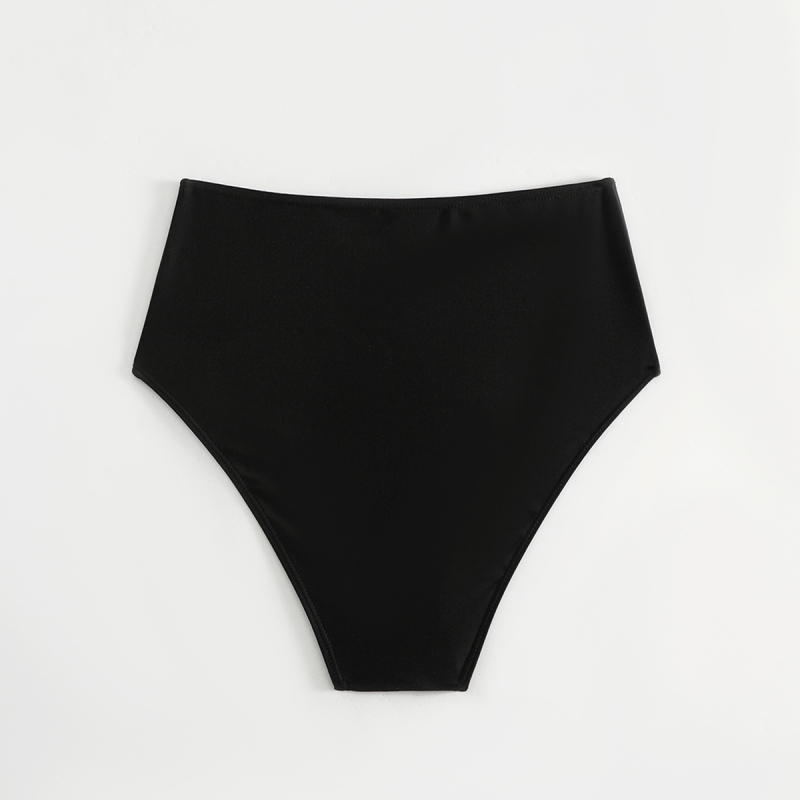 Γυναικείο μαγιό κάτω μέρος τρίγωνο, υψηλόμεσο, πολυεστέρας, επένδυση σπάντεξ, στυλ briefs