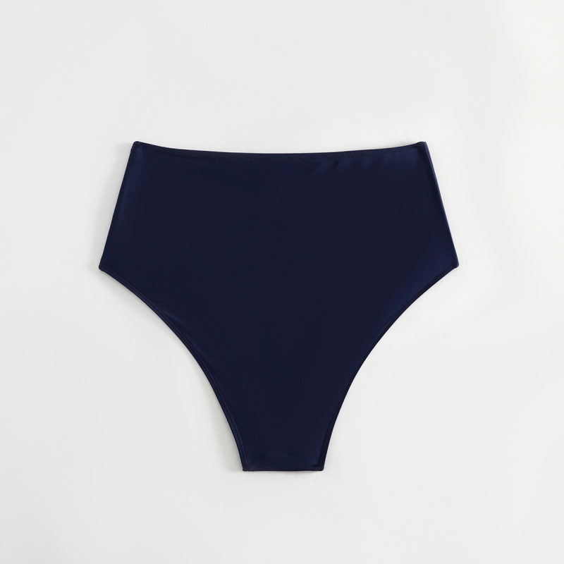 Γυναικείο μαγιό κάτω μέρος τρίγωνο, υψηλόμεσο, πολυεστέρας, επένδυση σπάντεξ, στυλ briefs