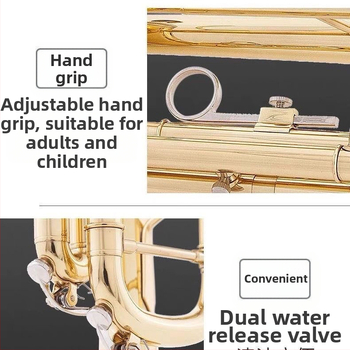 JBTR-300 Down-B Труба, позлатена, за начинаещи - меден духов инструмент за училищен духов оркестър