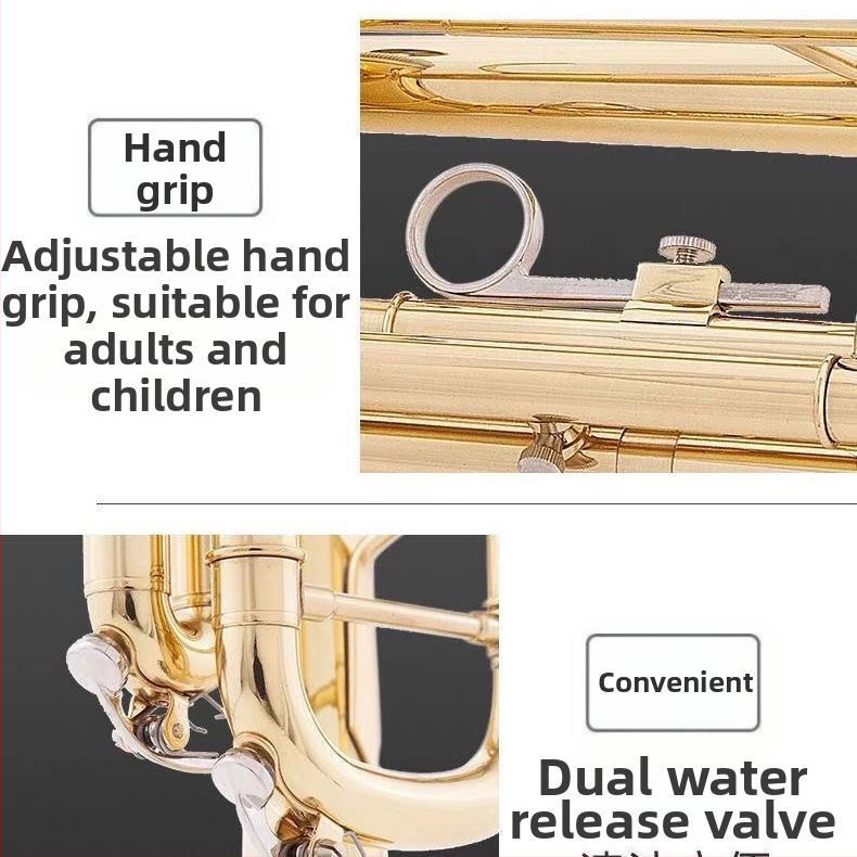 JBTR-300 Down-B Труба, позлатена, за начинаещи - меден духов инструмент за училищен духов оркестър