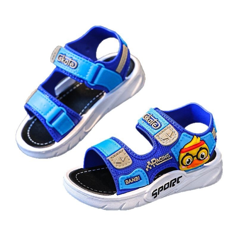 Dječje ljetne sandale s mekom potplatom, cartoon uzorak, protuklizne, s Velcro trakom, za školu, za dječake i djevojčice