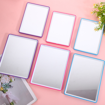 Деск топ огледало за грим с едностранно отражение, пластмасова рамка, алуминиево огледало, сгъваемо и преносимо, отпечатано лого, произход Zhejiang