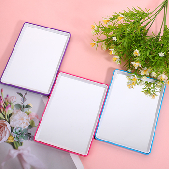 Деск топ огледало за грим с едностранно отражение, пластмасова рамка, алуминиево огледало, сгъваемо и преносимо, отпечатано лого, произход Zhejiang