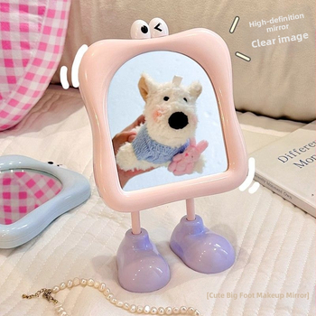 Yiyou грим огледало - настолно, вертикално, пластмасова рамка, сребърно огледало, без електричество, подходящо за общежитие, дневна или спалня.