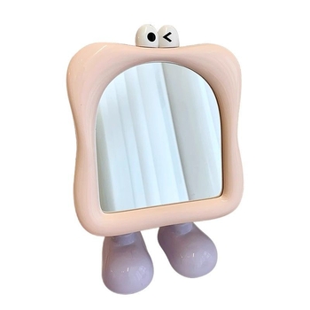 Yiyou грим огледало - настолно, вертикално, пластмасова рамка, сребърно огледало, без електричество, подходящо за общежитие, дневна или спалня.