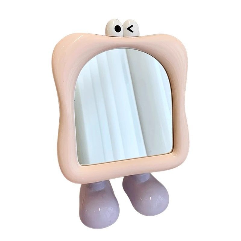 Yiyou грим огледало - настолно, вертикално, пластмасова рамка, сребърно огледало, без електричество, подходящо за общежитие, дневна или спалня.