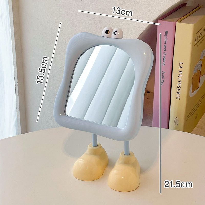 Yiyou грим огледало - настолно, вертикално, пластмасова рамка, сребърно огледало, без електричество, подходящо за общежитие, дневна или спалня.