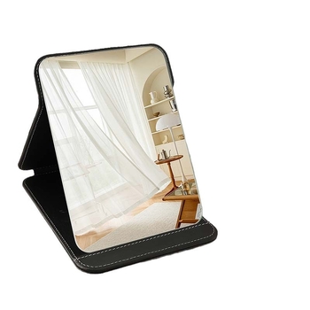 Сгъваемо огледало за грим с настолно отваряне (флип), преносимо, HD яснота; рамка PU/PS/PVC