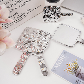 Ръчно огледало за грим в ретро INS стил, портативно огледало с ABS рамка, без електричество