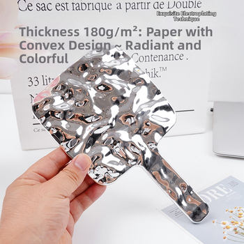 Ръчно огледало за грим в ретро INS стил, портативно огледало с ABS рамка, без електричество