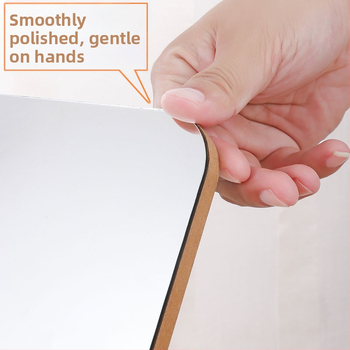 Десктоп огледало за грим със дървена рамка, едностранно, сребърна огледална повърхност, печат на лого и персонализация