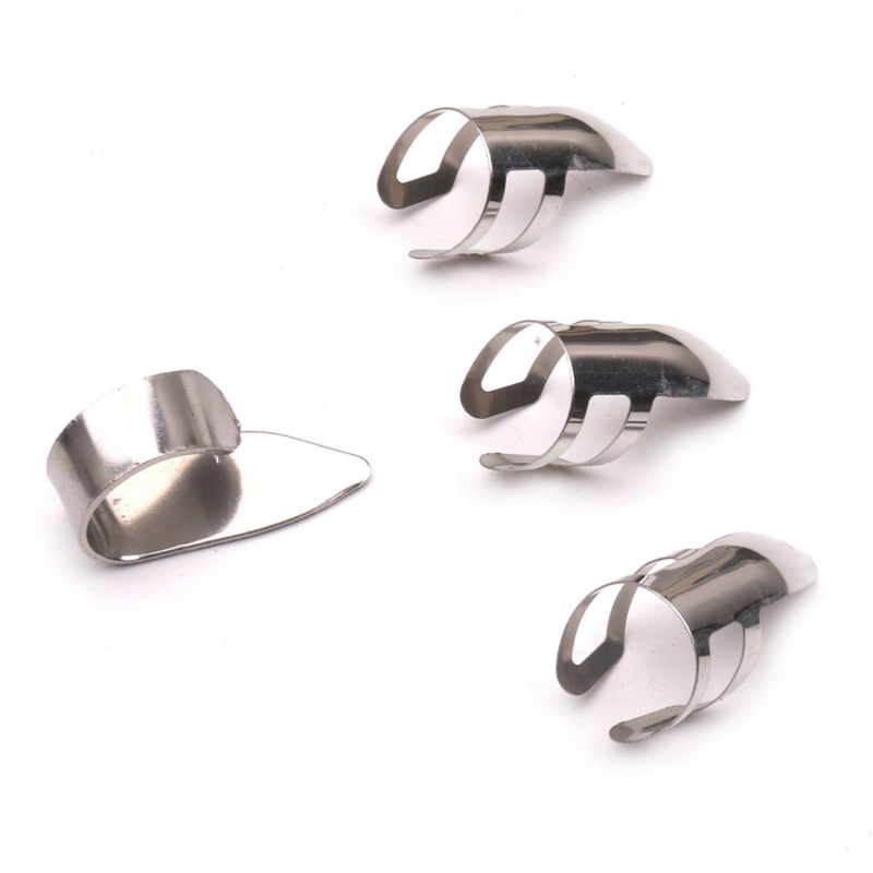 Fém gitárujjvédő készlet - ujjak védő a gitárhoz, modell Metal finger sleeve, zeneszerszámhoz