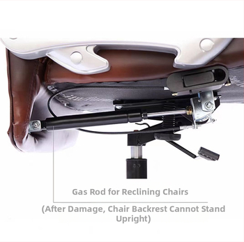 Nugaros atramos dujų spyruoklės lazda biuro kėdėi – spyruoklinis plienas, montavimo atstumas 480, eiga 160, forma: atramos lazda