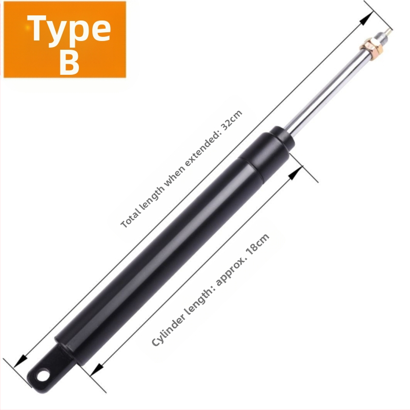 Nugaros atramos dujų spyruoklės lazda biuro kėdėi – spyruoklinis plienas, montavimo atstumas 480, eiga 160, forma: atramos lazda