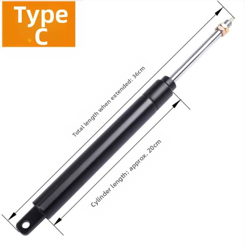 Nugaros atramos dujų spyruoklės lazda biuro kėdėi – spyruoklinis plienas, montavimo atstumas 480, eiga 160, forma: atramos lazda