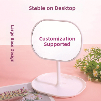 Настолно огледало за грим, едностранно, рамка PU/PS/PVC, огледало от алуминий, персонализируемо, опаковка 24 бр.