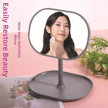 Настолно огледало за грим, едностранно, рамка PU/PS/PVC, огледало от алуминий, персонализируемо, опаковка 24 бр.