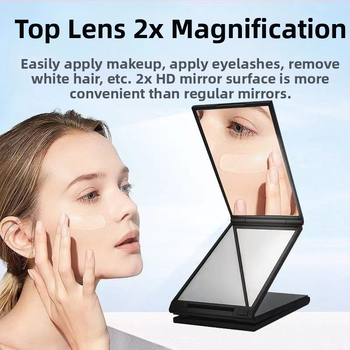 Четиристранно сгъваемо огледало за самостоятелна подстрижка и грижа, телескопично регулиране, мултиъгълен изглед към задната част на главата, ABS рамка