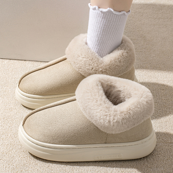 Sieviešu ziemas sniega zābaki ar fleece iekšējo oderi, augsts augšdaļas dizains, pretslīdes EVA zole, apaļš purns