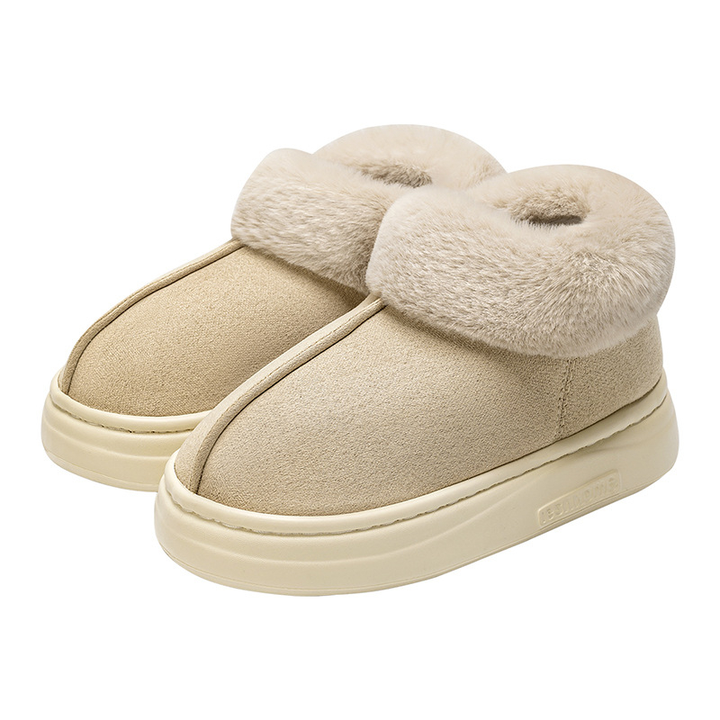 Γυναικείες χειμερινές μπότες χιονιού, με επένδυση φλίς, υψηλό πάνω μέρος, αντιολισθητική EVA σόλα, στρογγυλή μύτη