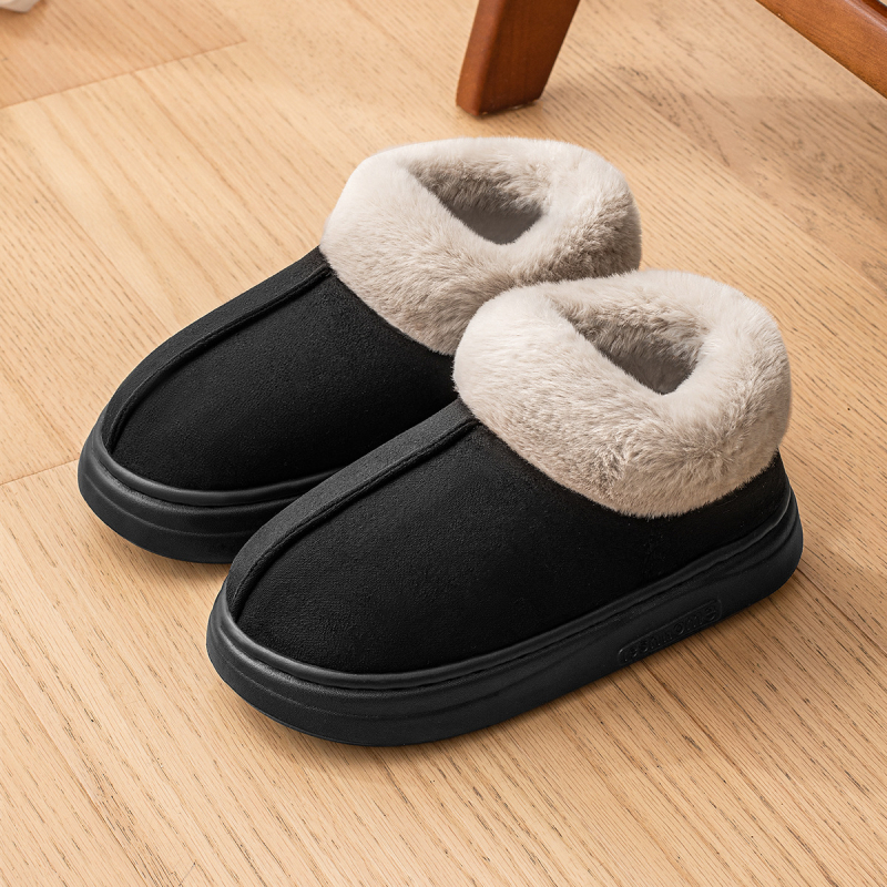 Sieviešu ziemas sniega zābaki ar fleece iekšējo oderi, augsts augšdaļas dizains, pretslīdes EVA zole, apaļš purns