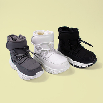 Bērnu ziemas apavi potītes augstumā, fleece iekšējā odere, ūdensatgrūdošs audums, unisex, sporta stils, vecums 4–16 gadi