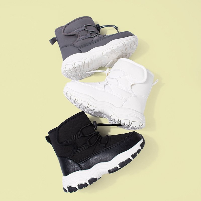 Bērnu ziemas apavi potītes augstumā, fleece iekšējā odere, ūdensatgrūdošs audums, unisex, sporta stils, vecums 4–16 gadi