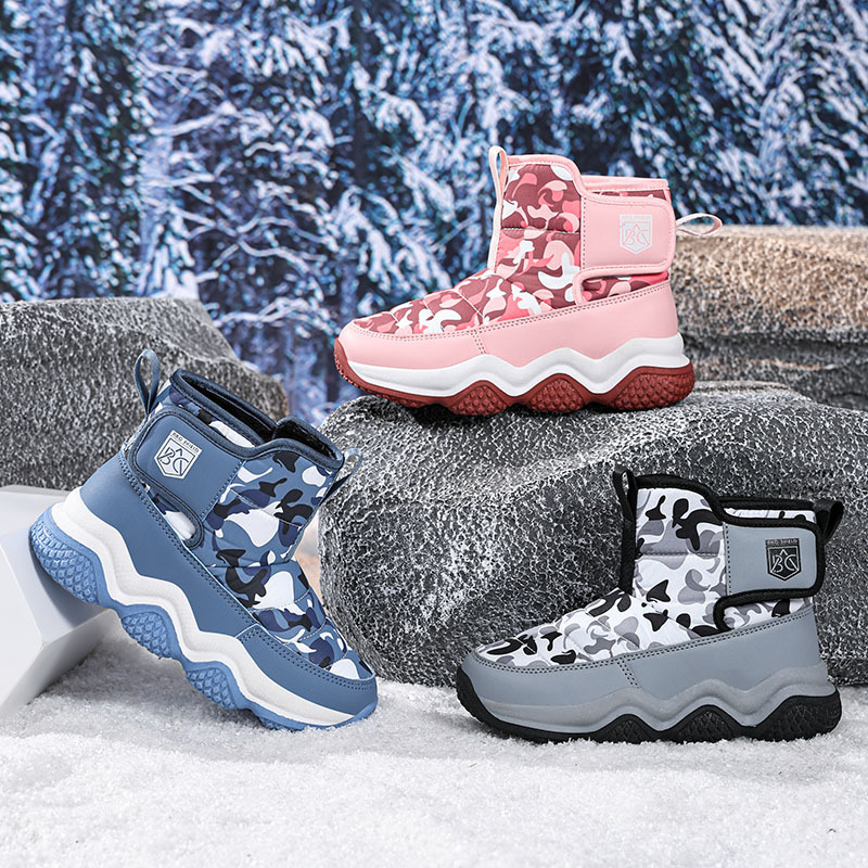 Vaikų kulkšnių bateliai su kamufliažu, žieminiai laisvalaikio bateliai, viršus: skėtis audinys + dirbtinė oda; stilius: kasdienis; prekės ženklas Wheat; amžius 4–16 metų