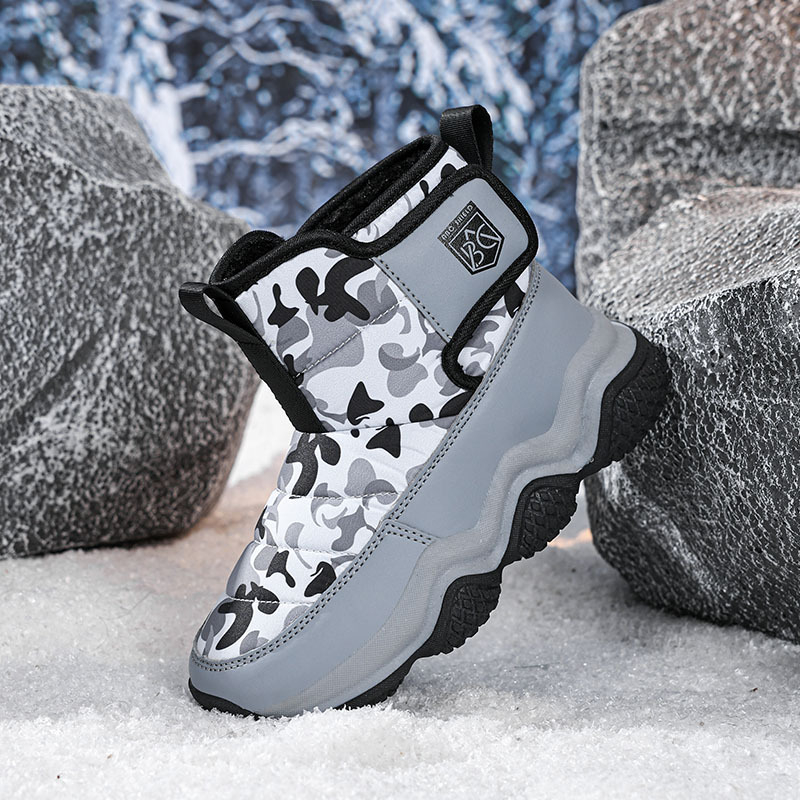 Bērnu potīšu kurpes ar kamuflāžas rakstu, ziemas kurpes, augšējā daļa: lietussargu audums + māksīgā āda; stils: ikdienas; zīmols Wheat; vecums 4–16 gadi