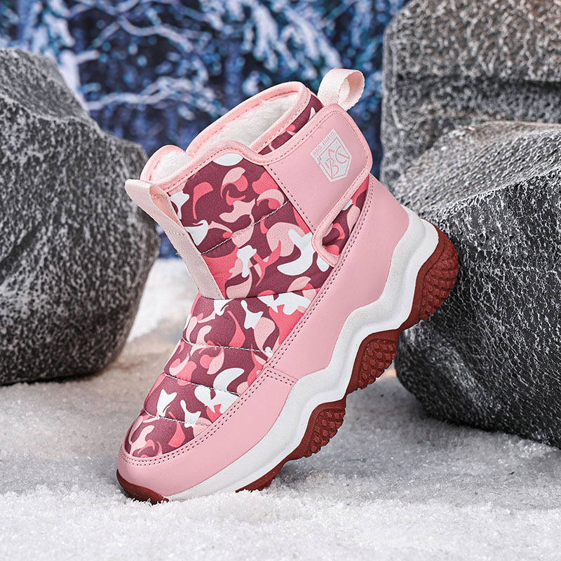 Bērnu potīšu kurpes ar kamuflāžas rakstu, ziemas kurpes, augšējā daļa: lietussargu audums + māksīgā āda; stils: ikdienas; zīmols Wheat; vecums 4–16 gadi