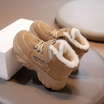 Meitenēm ziemas zābaki ar fleece iekšējo oderi, Velcro aizdare, augšējā virsma no mākslīgās ādas, gumijas zole, bieza konstrukcija, vecums 4–12 gadi