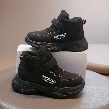 Meitenēm ziemas zābaki ar fleece iekšējo oderi, Velcro aizdare, augšējā virsma no mākslīgās ādas, gumijas zole, bieza konstrukcija, vecums 4–12 gadi