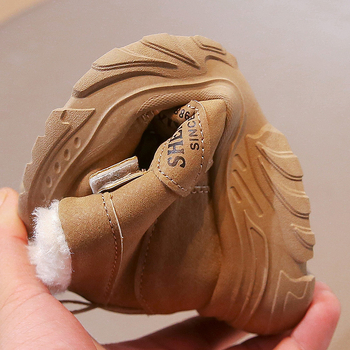 Meitenēm ziemas zābaki ar fleece iekšējo oderi, Velcro aizdare, augšējā virsma no mākslīgās ādas, gumijas zole, bieza konstrukcija, vecums 4–12 gadi