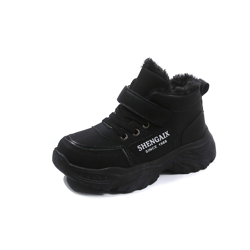 Meitenēm ziemas zābaki ar fleece iekšējo oderi, Velcro aizdare, augšējā virsma no mākslīgās ādas, gumijas zole, bieza konstrukcija, vecums 4–12 gadi