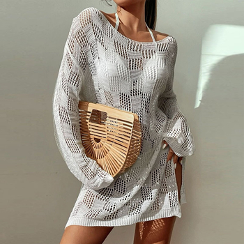 Moteriškas pliažo megztinis su iškirpimo dizainu, iš poliesterio; poliesterio pamušas; 210 g audinio svoris; saulės apsauga; tinkamas žygiams, stovyklavimui ir plaukiojimui.