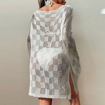 Moteriškas pliažo megztinis su iškirpimo dizainu, iš poliesterio; poliesterio pamušas; 210 g audinio svoris; saulės apsauga; tinkamas žygiams, stovyklavimui ir plaukiojimui.