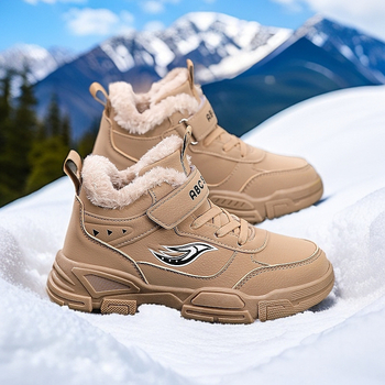 Bērnu Martins zābaki no ādas, bieza siltinājums, Velcro aizdare, pretslīdējoša zole, piemēroti vecumam 4–16 gadi